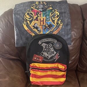 Harry Potter Bundle —Backpack, nwt , and Harry Potter nwot pillowcover